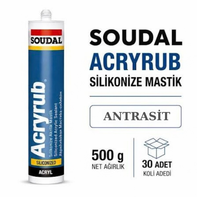 SOUDAL ACRİLİK MASTİK ANTRASİT 500GR
